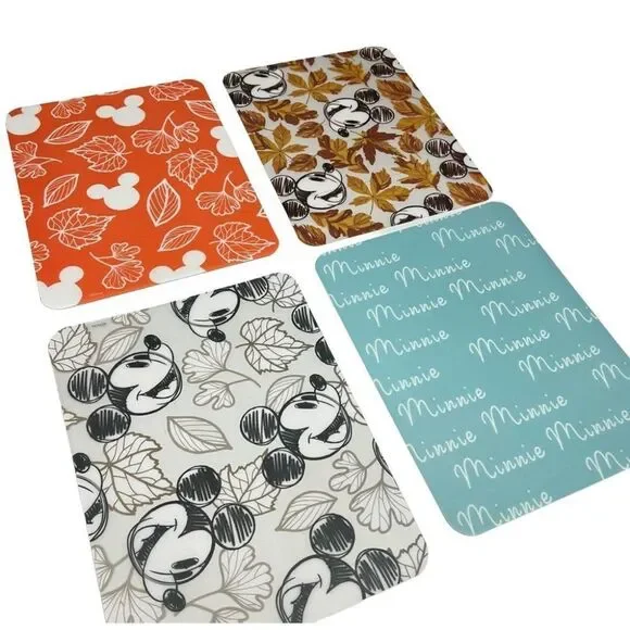 Disney Cutting Boards Mickey Mouse 4 Pack Fall Theme Flexible‎ NEW 11.5