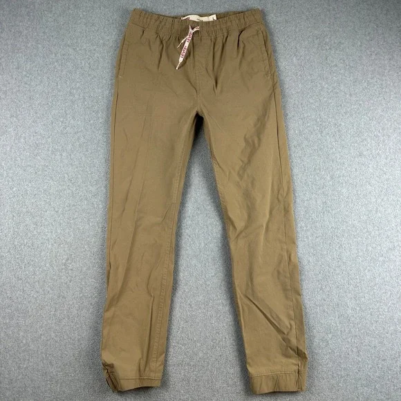 Levi's Jogger Boys L Brown Jogger Pants Elastic Waist‎ Drawstring Stretch Chino