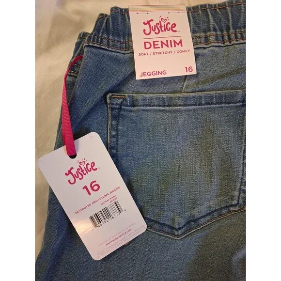 (#11) JUSTICE Young Girls Jegging’s Denim Pants, Size; 16,