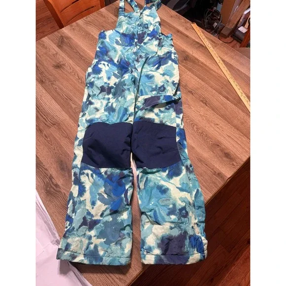 Lands' End Pants Girls Size XXL 18-20 Blue Tie Dye Insulated Squall Snow Bibs