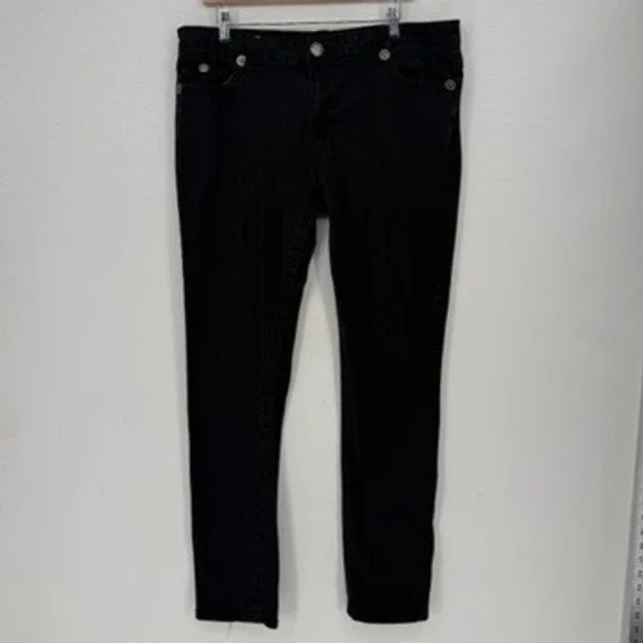True Religion Johnny Super Pants Mens 38 Black Vintage Goth Grunge Punk Skater