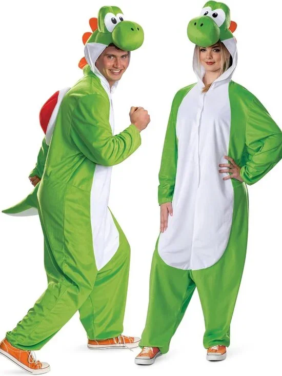 Adult Yoshi Costume - Hooded Jumpsuit for Halloween, Cosplay, or Theme Parties