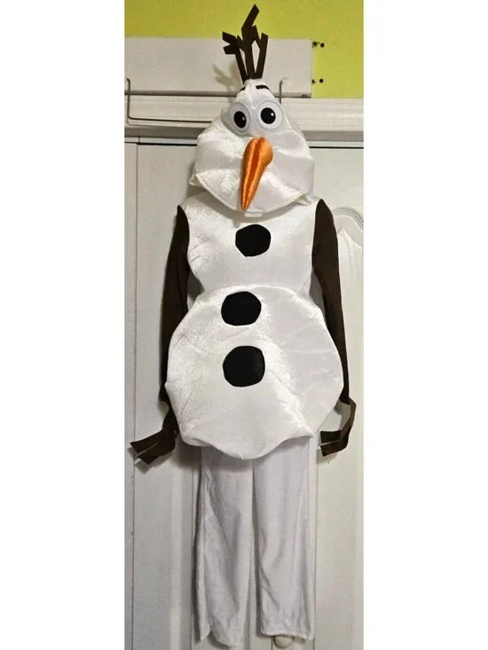 Frozen Olaf Costume Snowman Plush Hood Disney Disguise Halloween Toddler 3T-4T