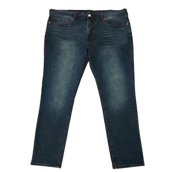 True Religion Mens 44x31 Dark Wash Geno Jeans Relaxed Slim Stretwear Retro Y2K