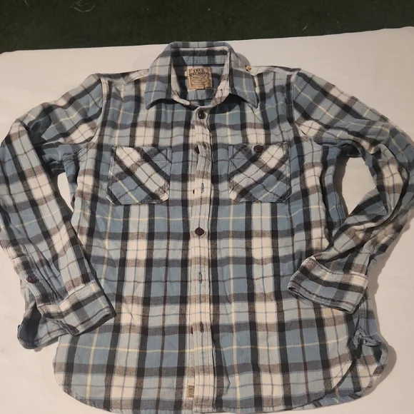 True Religion Men's Blue Plaid Shirt