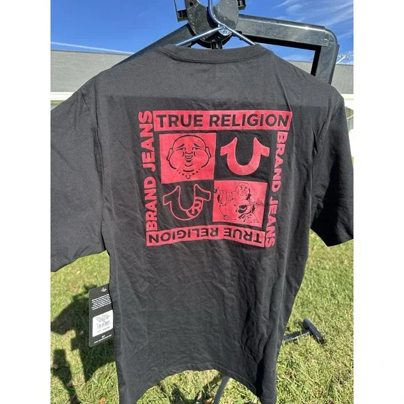 NWT‎ TRUE RELIGION MSRP $59 MEN BLACK CREW NECK SHORT SLEEVE T-SHIRT