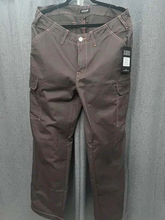 True Religion Orange Brown Cargo Pants Size 34 x 31 NWT