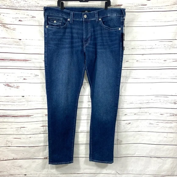 True‎ Religion Geno Jeans Men’s 40x 32 Blue Relaxed Slim Denim