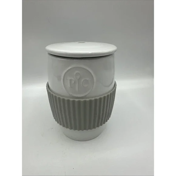 Pampered Chef Microwave Ceramic Egg Oatmeal Cooker Silicone Sleeve 18C