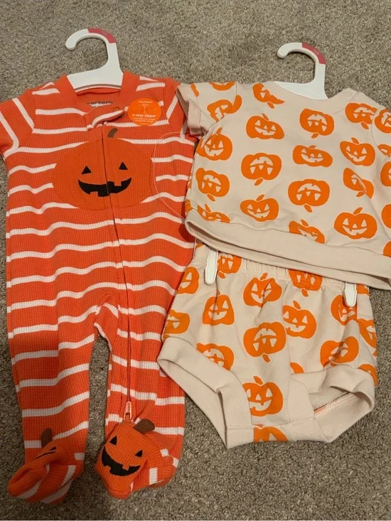 Pumpkin Halloween Baby Costume Set - Orange