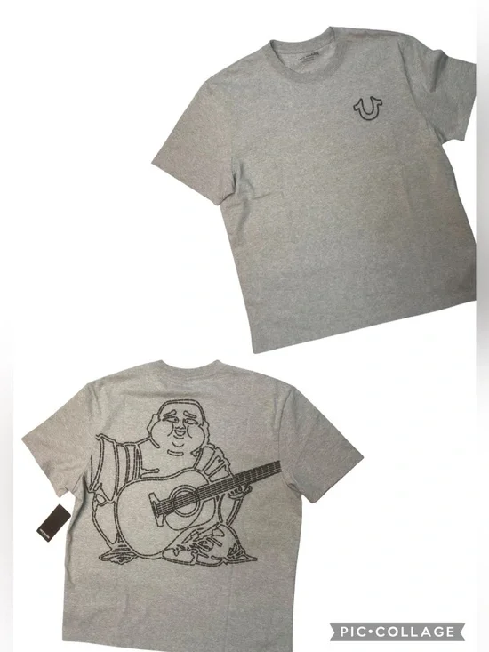 Sz 2xl True Religion Gray Crewneck Tee with Subtle Logo