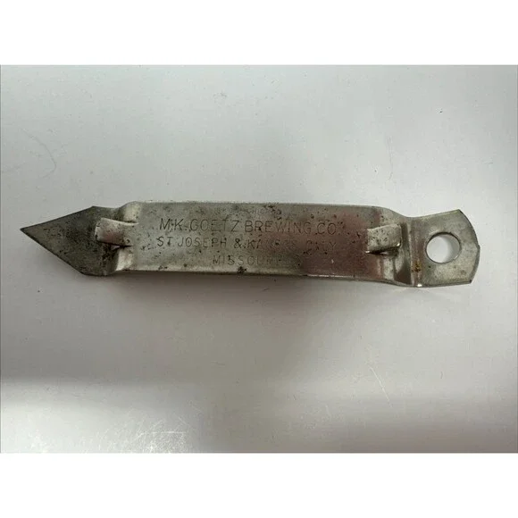 Vintage Bottle Can Opener MK Goetz Brewing Co Country Club Stout Malt Liquor