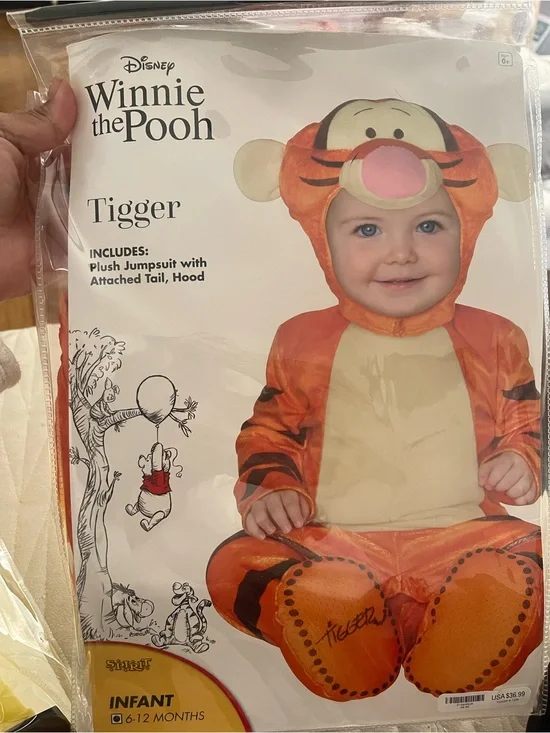 Spirit Halloween Baby Tigger Costume Winnie the Pooh Size 6-12 Months