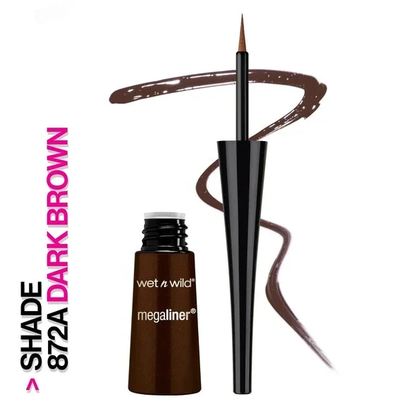 Wet n Wild  MEGALINER liquid Eyeliner, 872A‎ Dark Brown  .12 fl oz