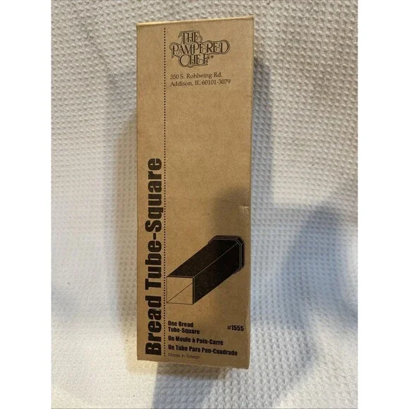 Pampered Chef Bread Tube Square #1555 New In Box Baking Pan Mold USA