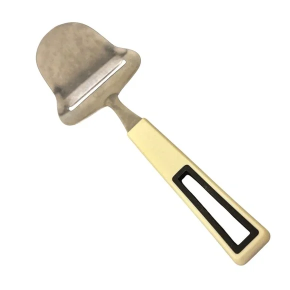 Tempo Stainless Japan Vintage Cheese Plane Slicer MCM Cream Black Handle 8.5