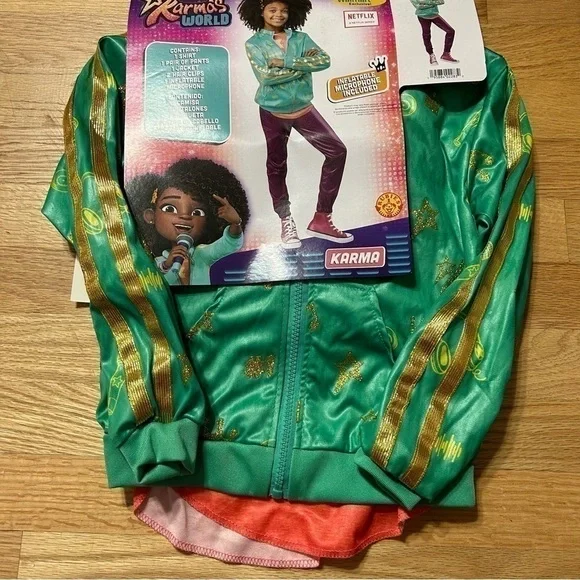 Netflix Karma’s World Costume NEW Small 6/6X Green Jacket Halloween Kids Girls