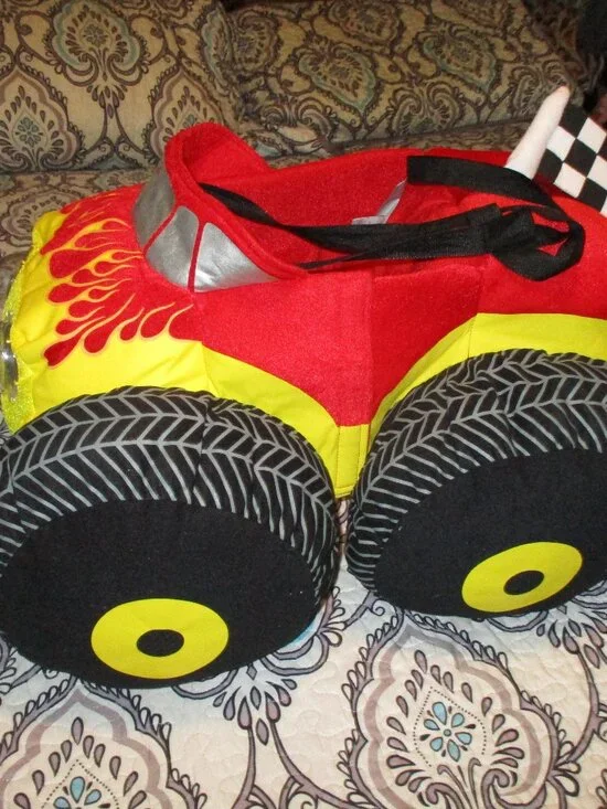 Monster Truck Costume Lights up! Makes Vroom Sounds! Ride-in style, Ages 3-7
