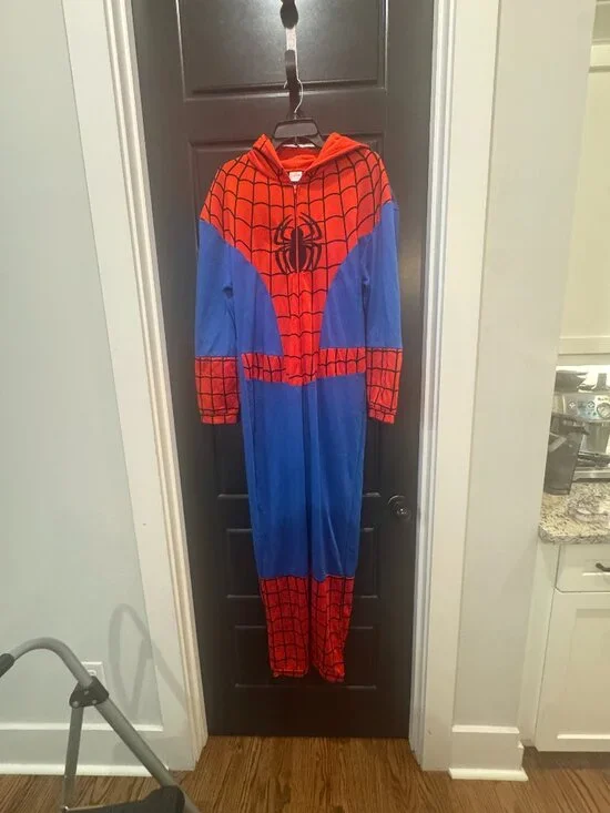 Marvel Spider-Man Adult One Piece Costume Hooded Jumpsuit Size M