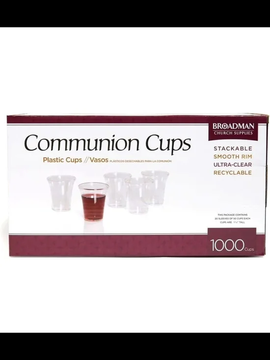 Broadman Church Supplies Small Plastic Disposable Communion Cups, 1000 Count
