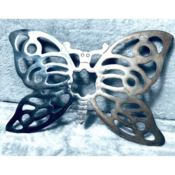 Vintage Leonard‎ Silverplated Butterfly Trivet Hot Dish Holder Wall Decor MCM