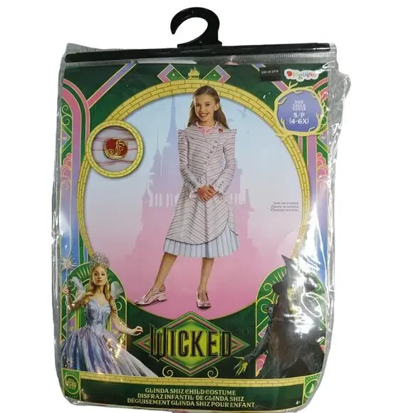 Wicked Glinda Shiz University Uniform Costume Girls Small (4-6X) Pink NWT