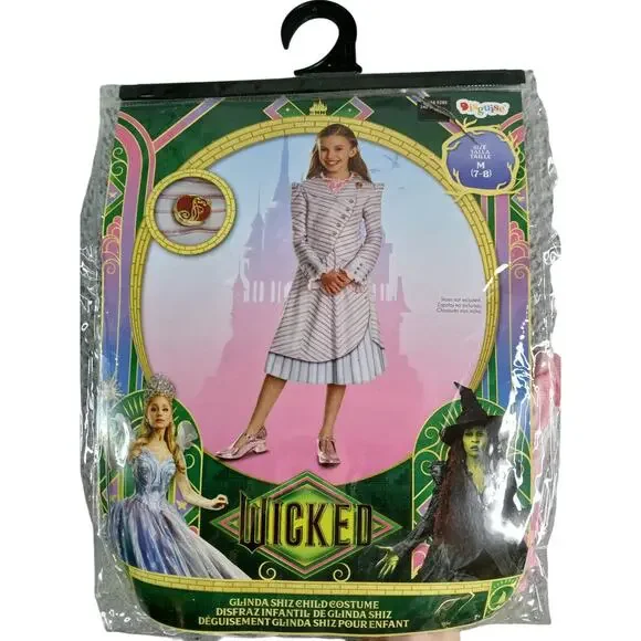 Wicked Glinda Shiz University Uniform Costume Girls Medium (7-8) Pink NWT