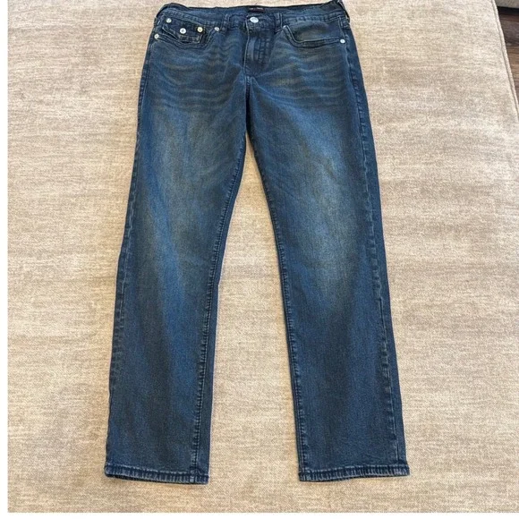 True Religion Geno Relaxed Slim Jeans Dark‎ Wash Men's Size 36