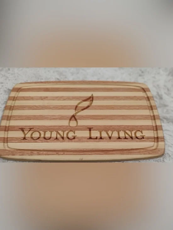 Home Striped Wooden Serving Board - Brown