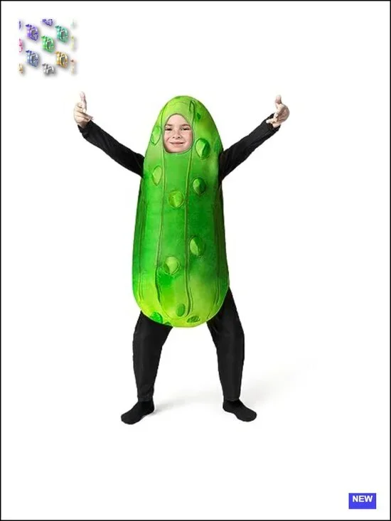 Kids Pickle Costume Food Themed Jumpsuit Halloween Cosplay Pretend Play