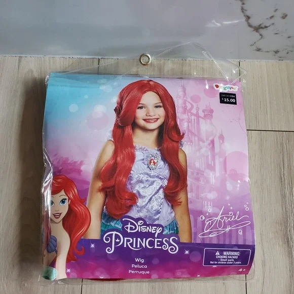 Disney Little Mermaid Wig Child Red Princess Ariel Deluxe Costume Faux Hair