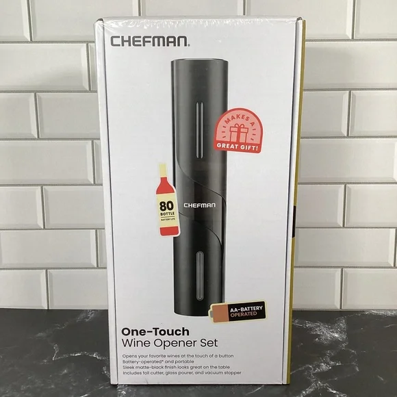 New Unopened Chefman One-Touch Wine Opener 4 Piece Set
