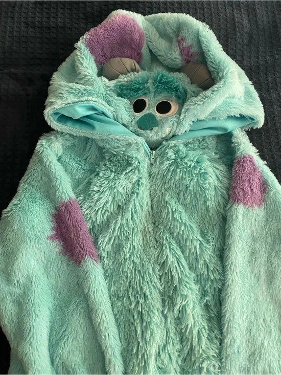 Monster’s Inc Disney Cozy Aqua and Purple Monster Hooded/Zip up kids Costume