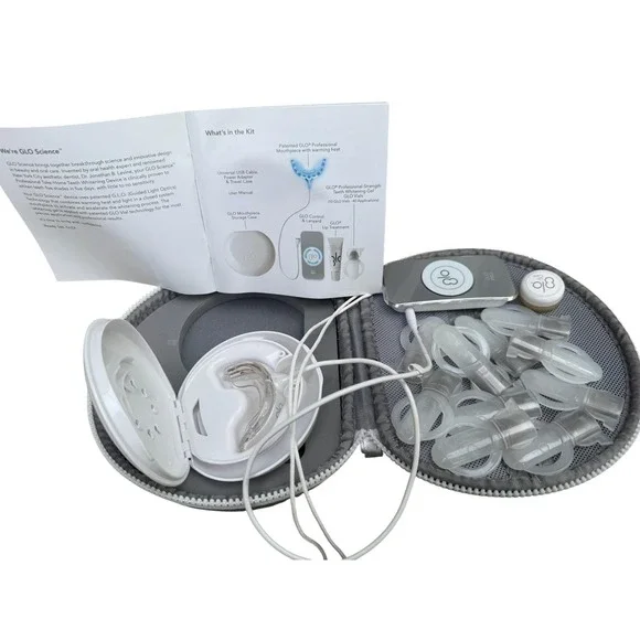 GLO Science Professional Teeth Whitening Kit GLO Pro + 10 Gel Vials Case Tested