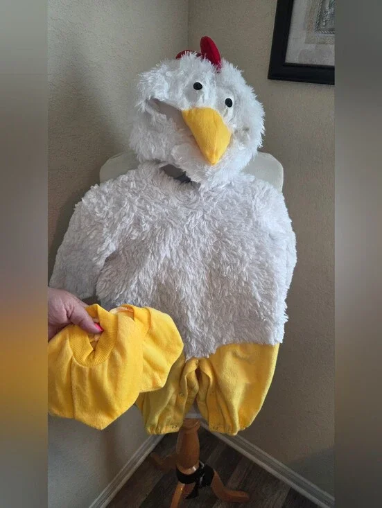 Kids Plush White & Yellow Chicken Costume 9/12 Months