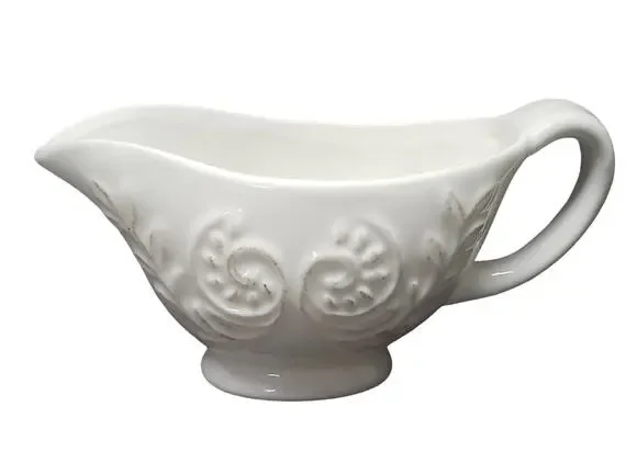 Avon Vintage Gravy Boat / Serving Bowl Dish with Scroll Design Kitchen Decor