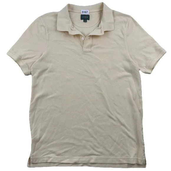 VTG 90s J Crew Oarsman Polo Shirt Mens Medium Tall MT Yellow Cotton Knit Pique