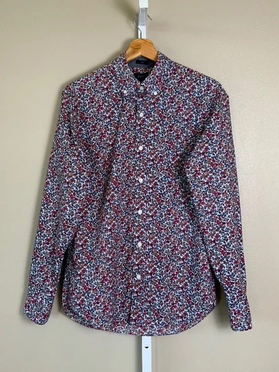 J. Crew Floral Printed Slim Fit Casual Button Down Shirt