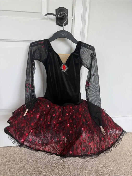 Revolution Black and Red Sequin Gothic Dance Costume