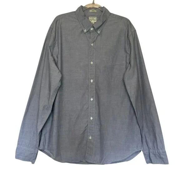 J. CREW men's size large L Coolmax slim secret wash shirting lightweight shirt