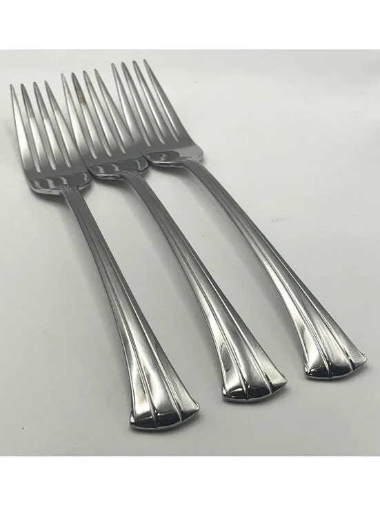 (3) Gorham TRILOGY Stainless 18/8 Dinner Fork Lot ~ 8”