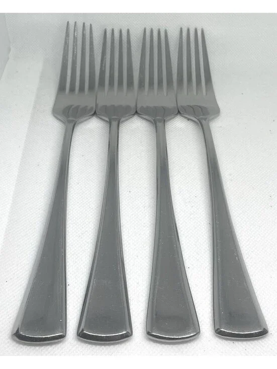 (4) Gorham STEPHANIE Glossy Stainless China Dinner Fork Lot~ 8 3/8”