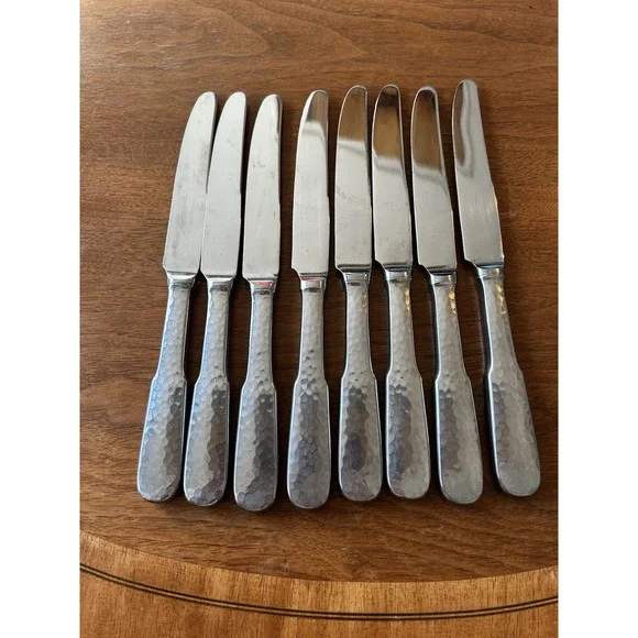 8 Dinner Knives Towle HAMMERSMITH 18/8 Stainless Handle Germany 9 1/4