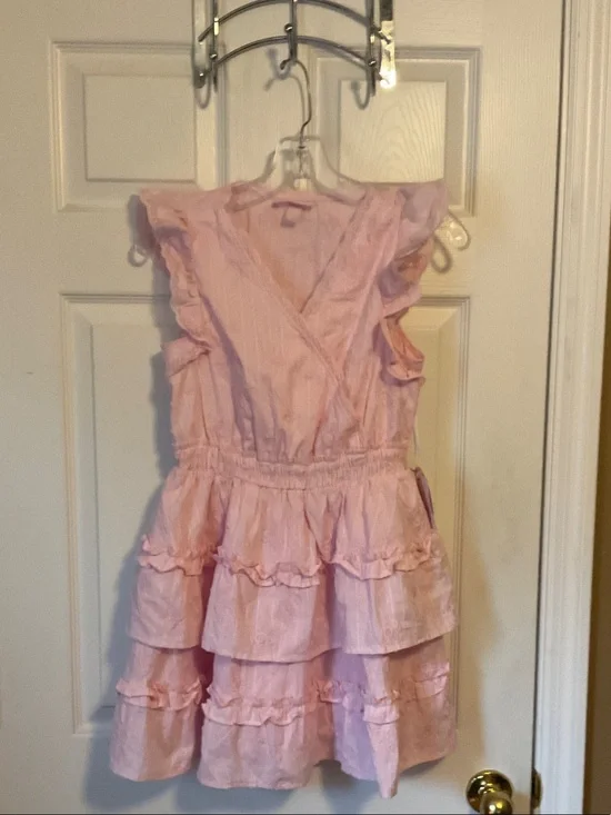 LoveShackFancy X Target Girls Beck Alouette Pink Ruffle Tiered Dress Size 16 NWT
