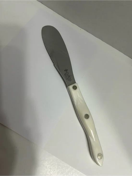 Cutco #1769 Pearl White Serrated Mix And Spread Slice Spatula Spreader 5