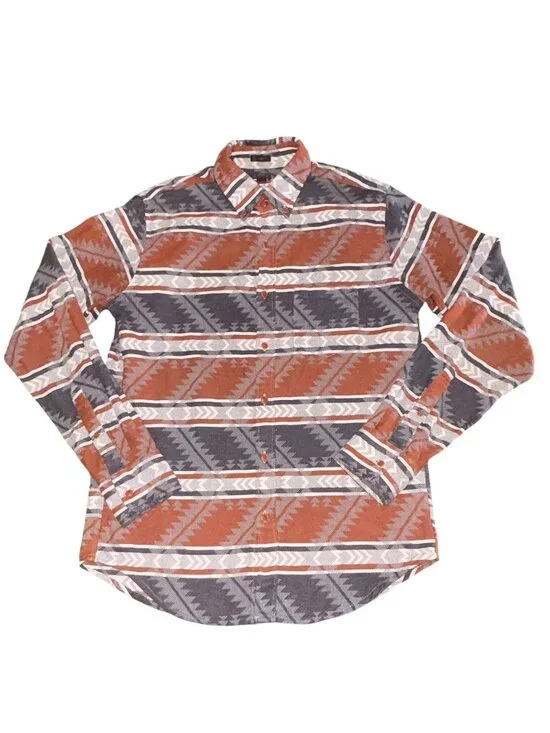 J. Crew Aztec Long Sleeve Flannel Button Up Western Southwest Slim Mens Medium
