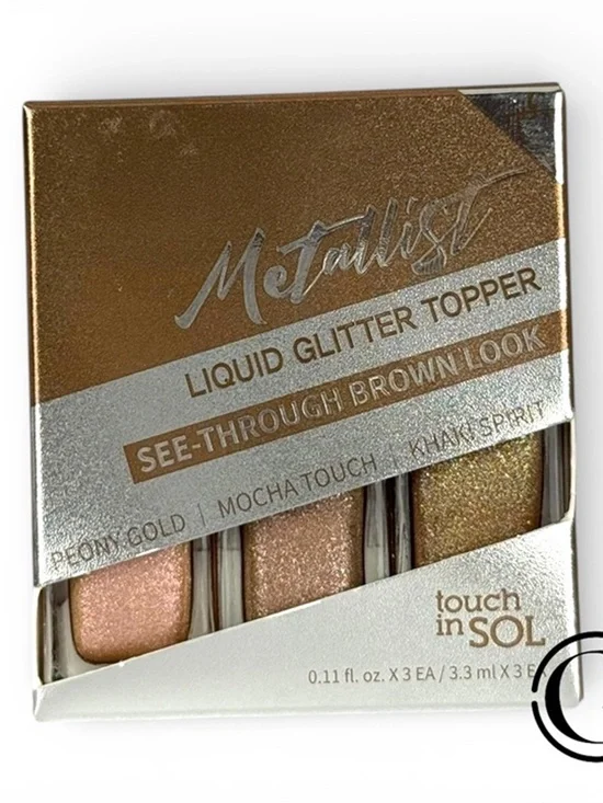 2x Touch In Sol Metallist Liquid Glitter Topper Trio- 2 See-Trough Brown Look