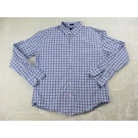 J.Crew Shirt Mens Extra Large Blue Purple Button‎ Up Slim Long Sleeve Casual