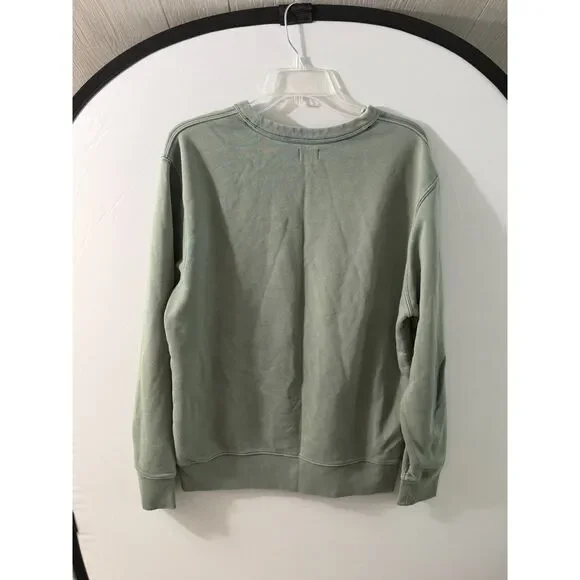J.Crew Garment Dyed Crewneck Sweatshirt Size L Sage Green 100% Cotton