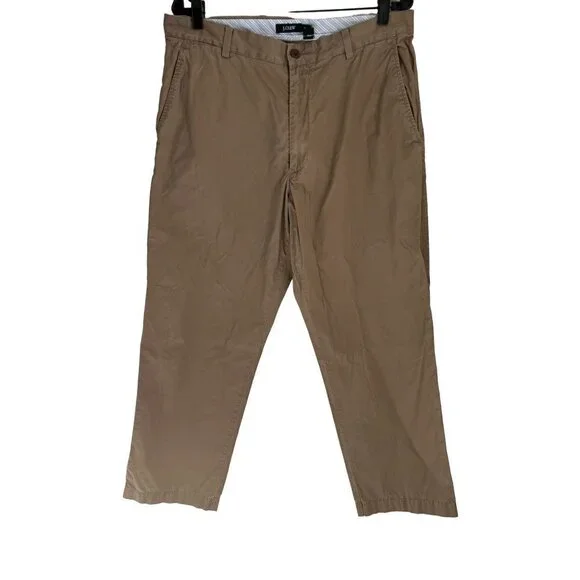 Men's 36/32 J.Crew Cotton Casual Pants Cotton Chino Khaki Rich Beige Tan Color